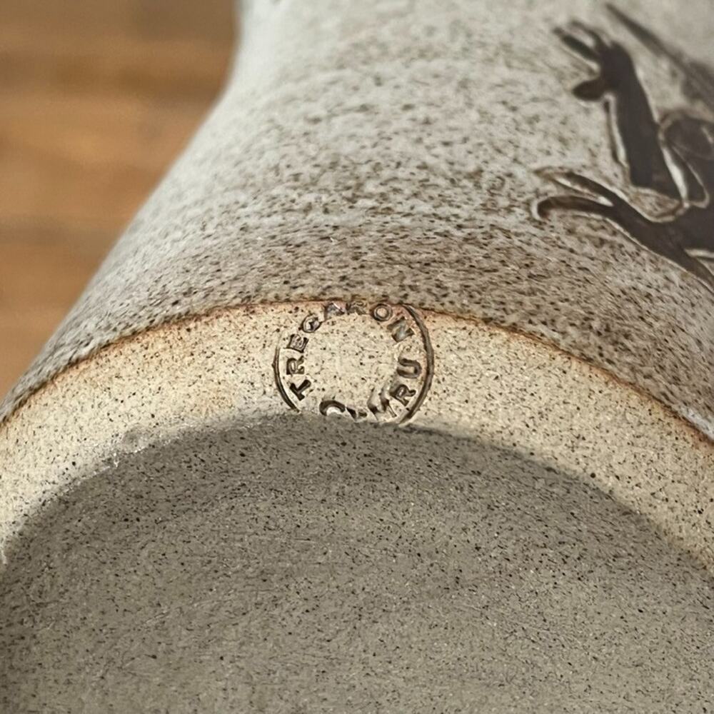 TREGARON Studio Pottery Stoneware Welsh Drag 4.5" Brown Speckled Matte - Picture 9 of 10